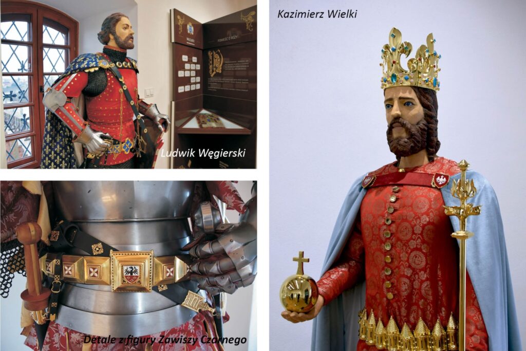 Figury Ludwika Węgierskiego, Kazimierza Wielkiego i Zawiszy Czarnego