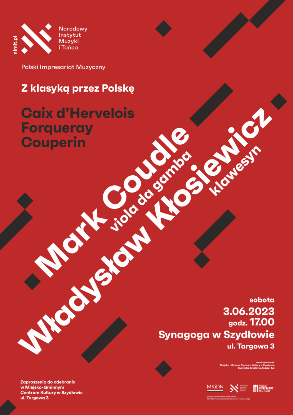 Mark Caudle i Władysław Kłosiewicz – dwaj wybitni muzycy wystąpią 3 czerwca w Synagodze w Szydłowie w ramach koncertu z cyklu „Z klasyką przez Polskę”. Ilość miejsc ograniczona. Obowiązują zaproszenia, które można odebrać w Miejsko-Gminnym Centrum Kultury w Szydłowie.